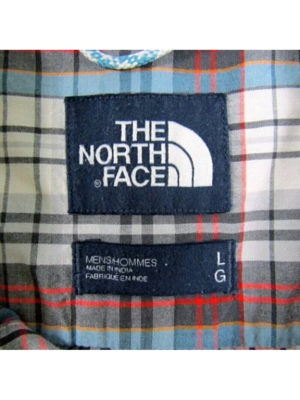 The North Face Red Blue Plaid Short Sleeve Button Up Shirt Mens Size L